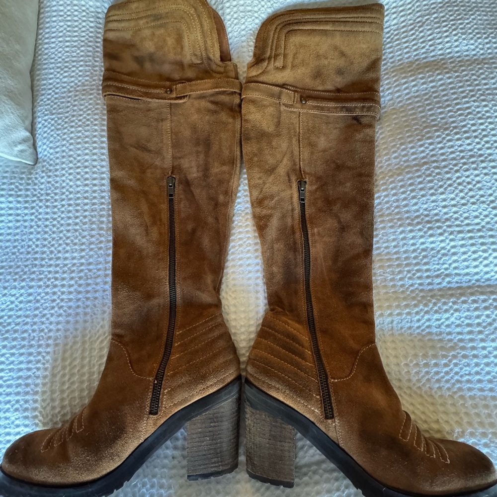 Brown FREE PEOPLE Suede Knee-High Boots